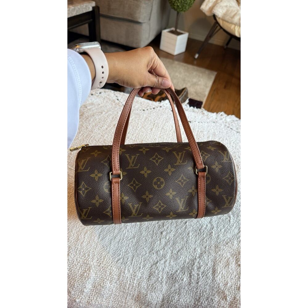 Louis Vuitton Papillon Shoulder Bag Brown Leather